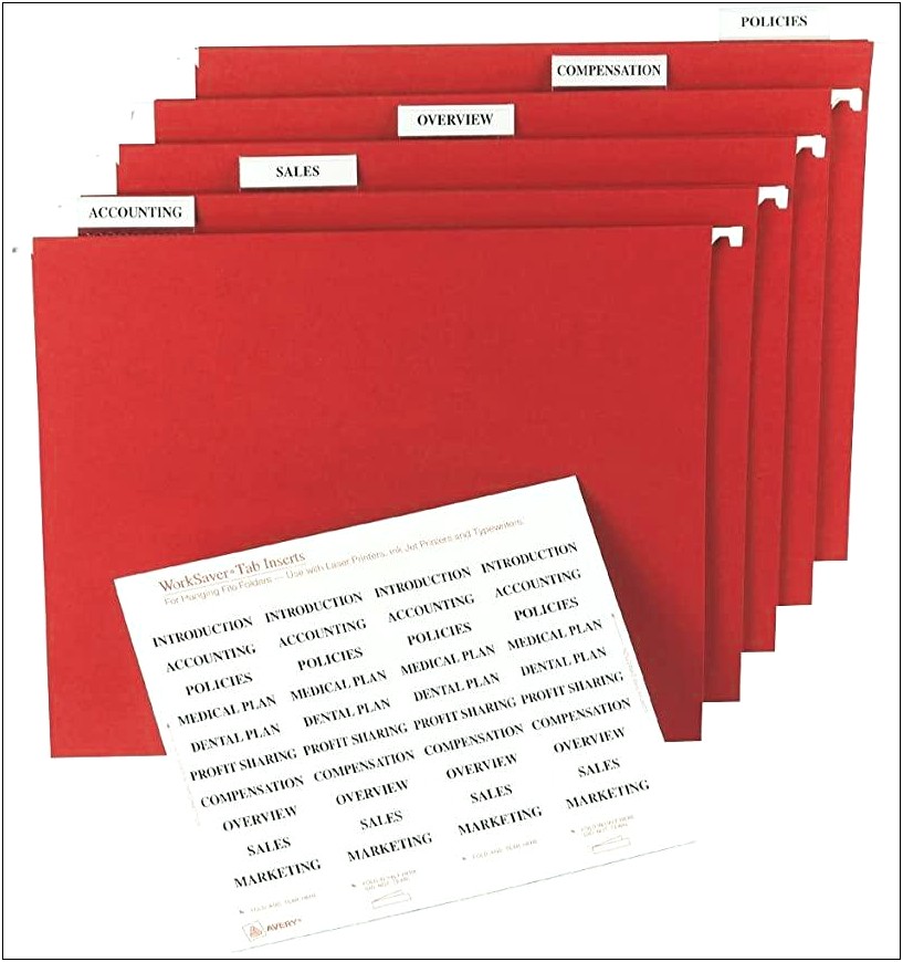 Free Printable File Tab Insert Labels Template