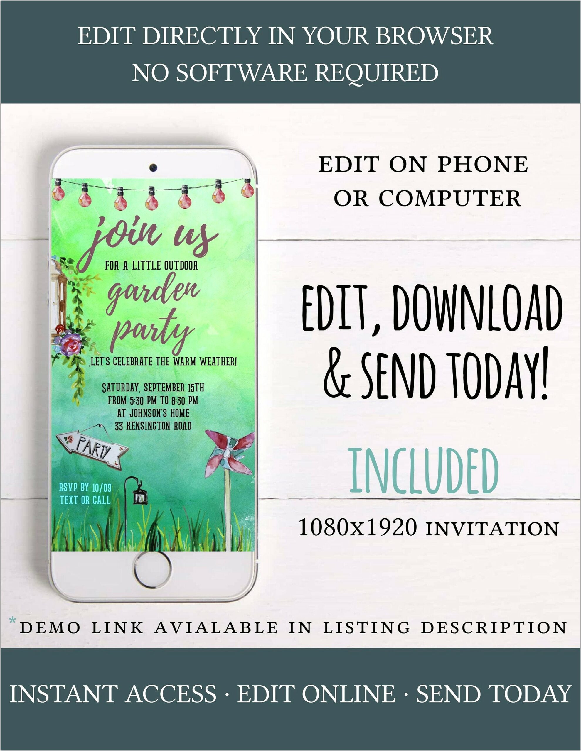 Free Printable Garden Party Invitation Templates
