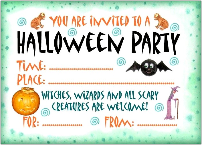 Free Printable Halloween Birthday Party Invitations Templates