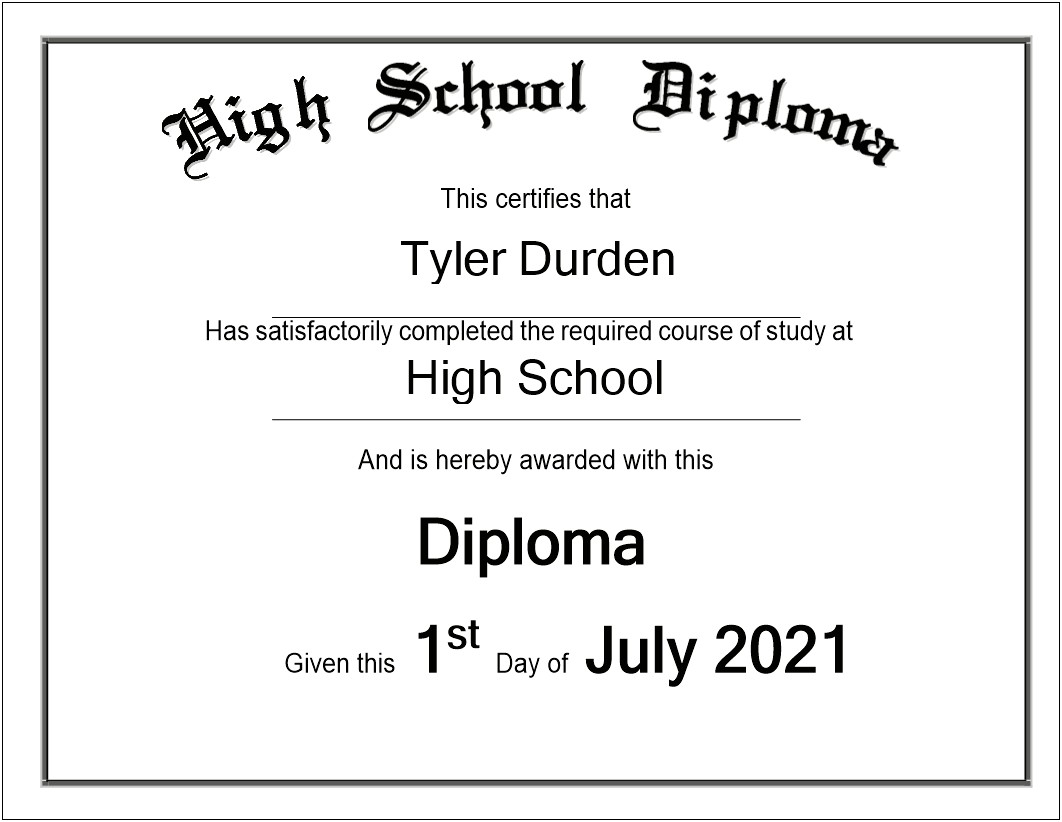 Free Printable High School Award Certificates Templates