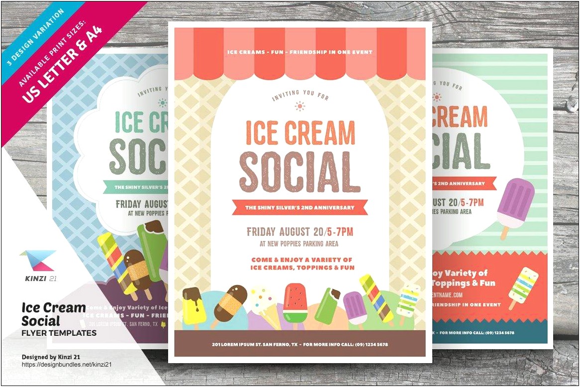 Free Printable Ice Cream Social Invite Template