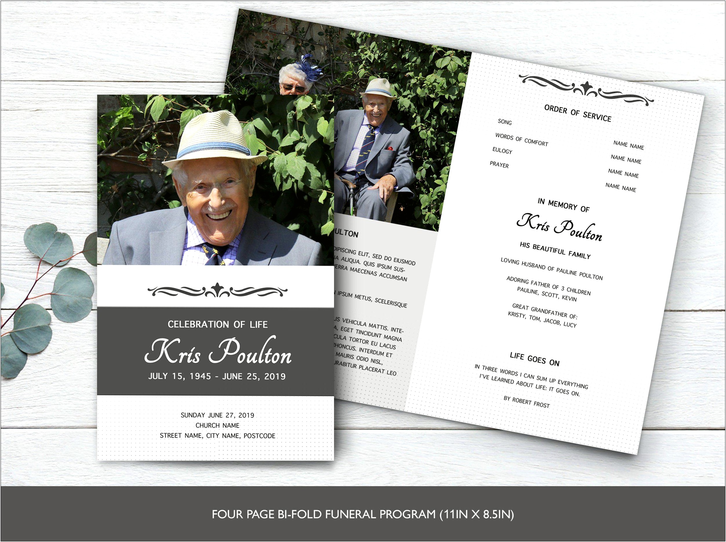 Free Printable Jehovah Witness Funeral Program Template