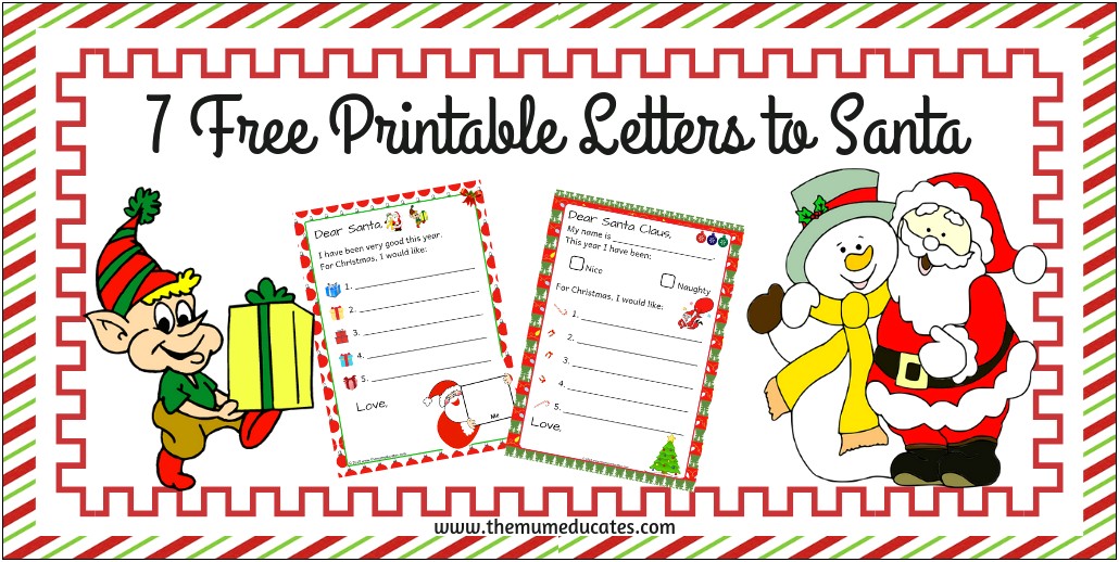 Free Printable Letter From Father Christmas Template
