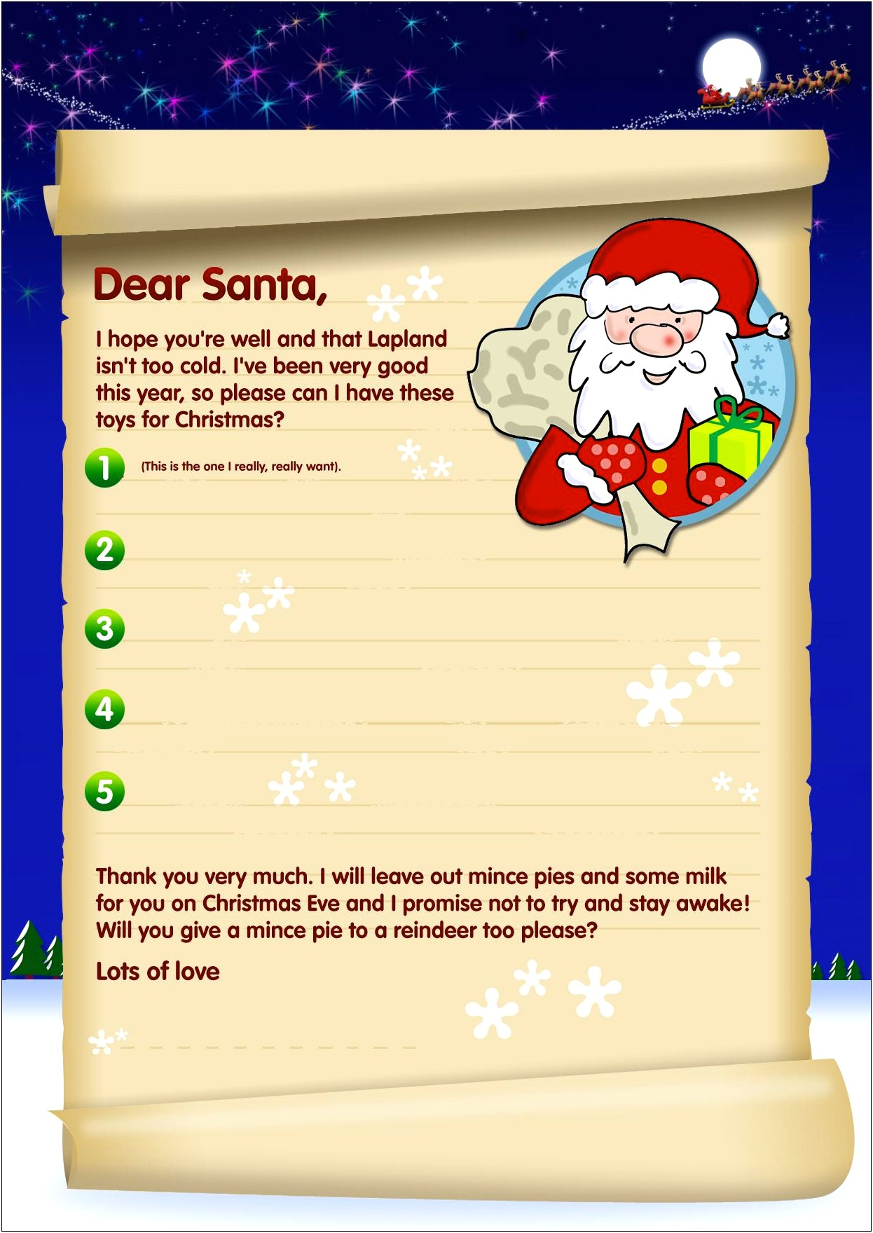 Free Printable Letter From Santa Template Word Uk