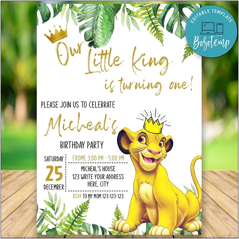 Free Printable Lion King Baby Shower Templates