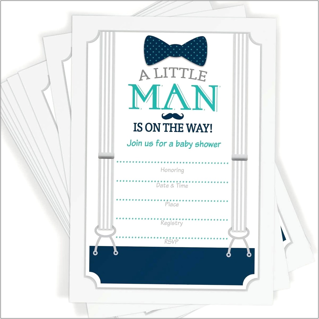 Free Printable Little Man Baby Shower Invitations Templates
