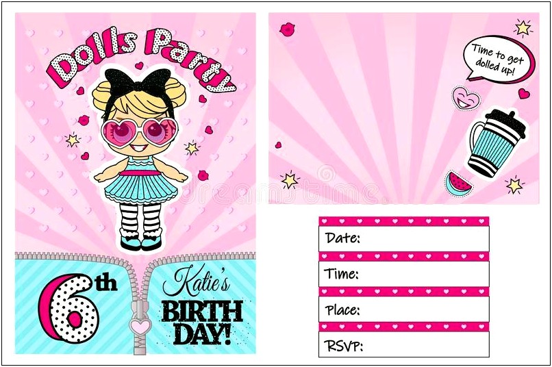 Free Printable Lol Dolls Pop Up Card Templates
