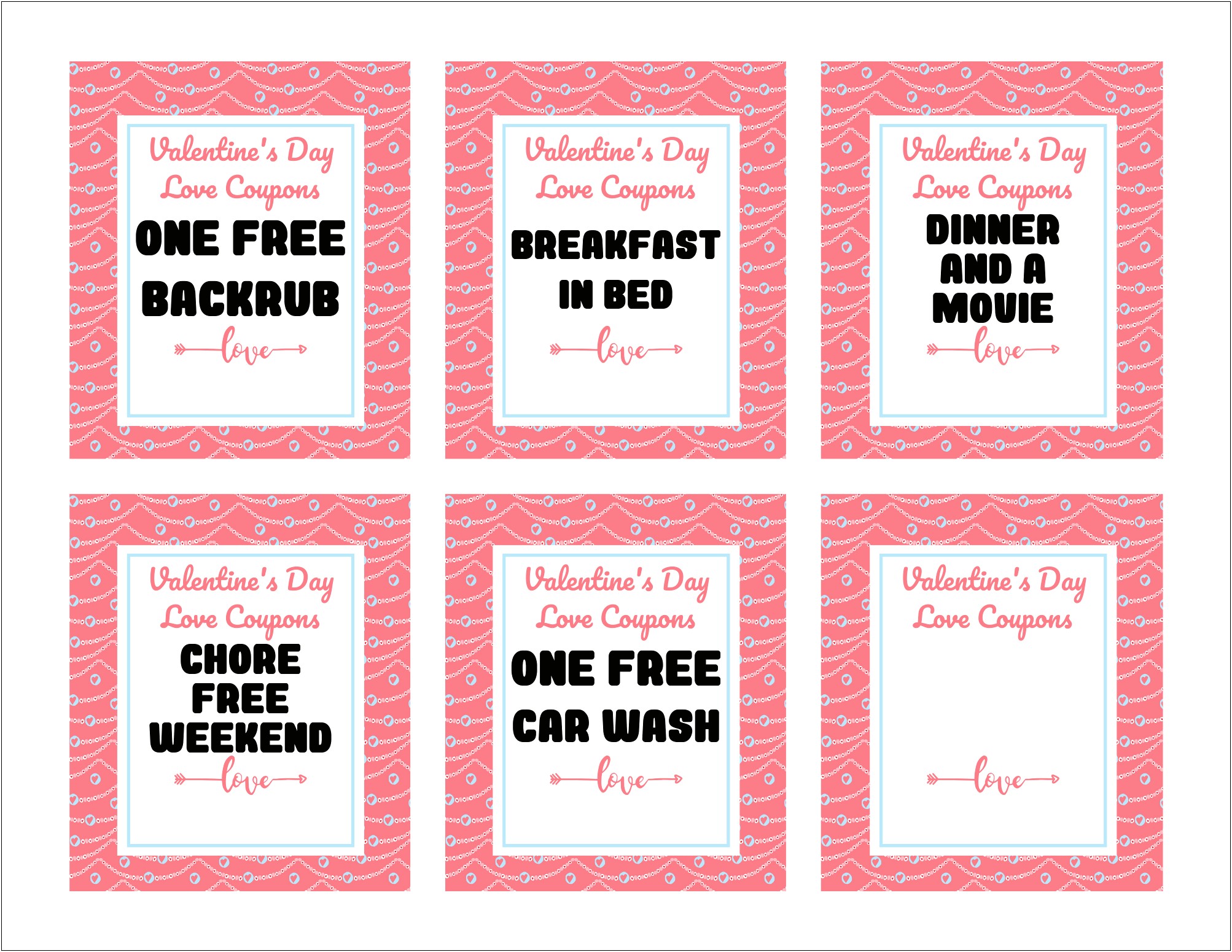 Free Printable Love Coupons For Him Template