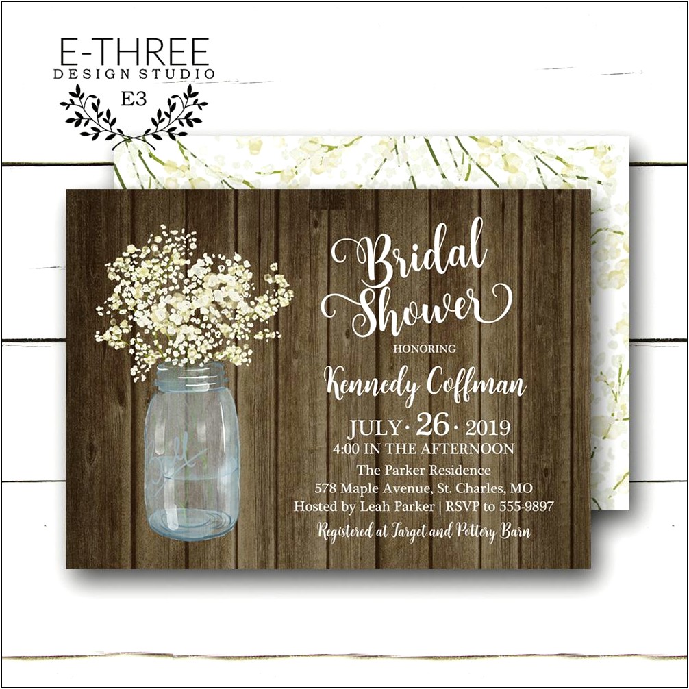 Free Printable Mason Jar Bridal Shower Invitations Template