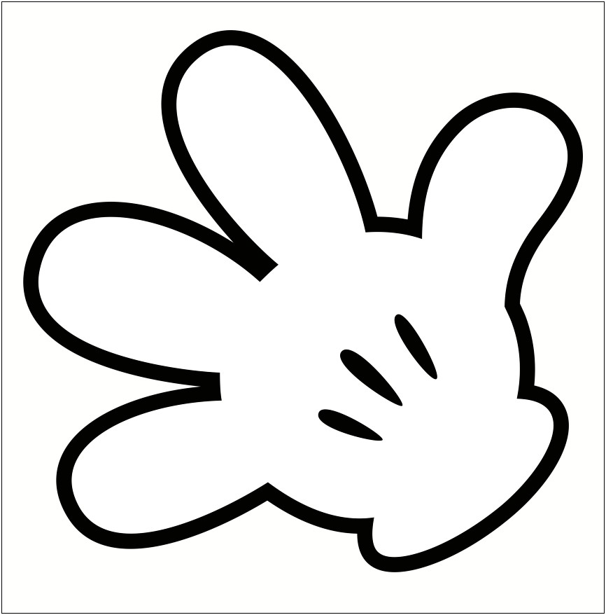 Free Printable Mickey Mouse Hand Template