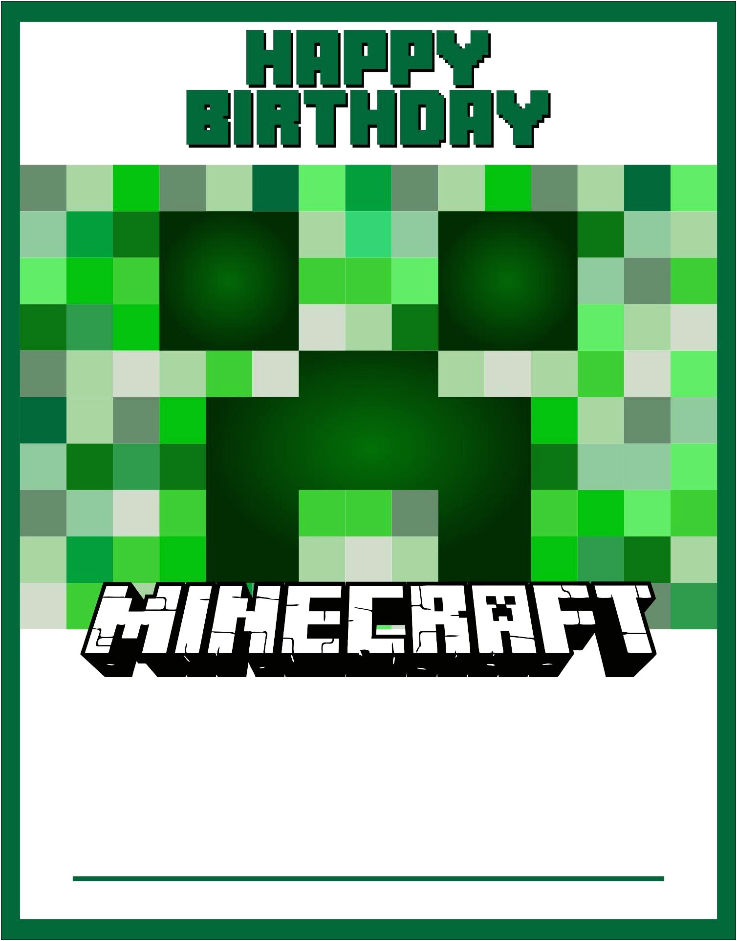Free Printable Minecraft Gift Bags Templates