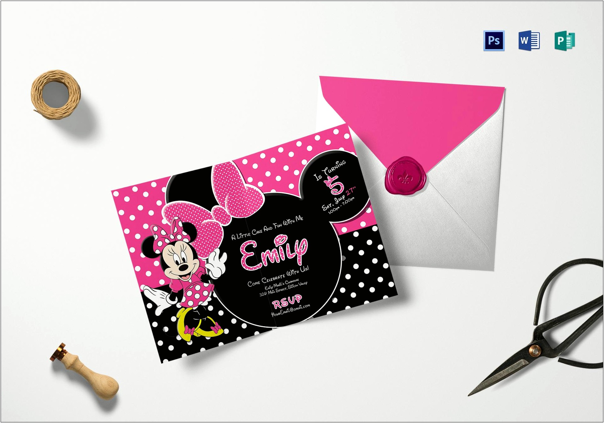 Free Printable Minnie Mouse Birthday Invitation Templates