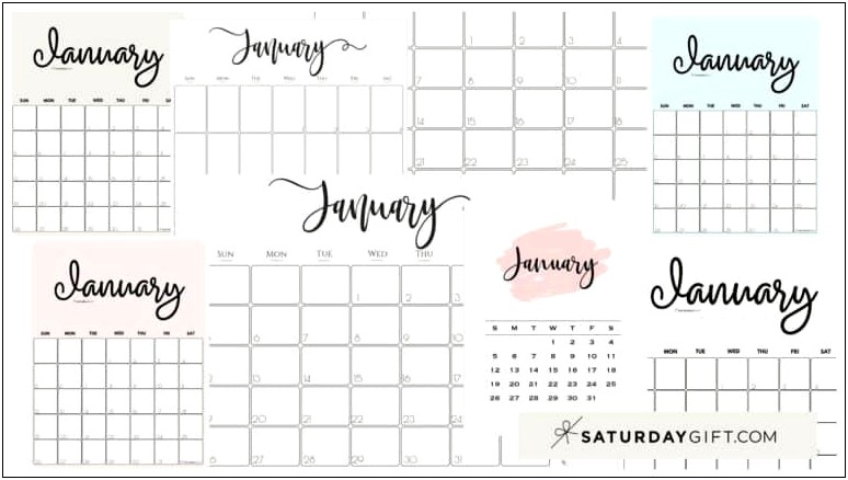 Free Printable Monthly Calendar Template 2019