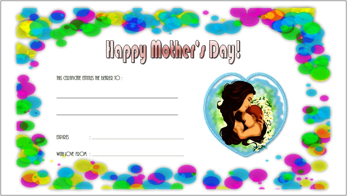 Free Printable Mother's Day Gift Certificate Templates