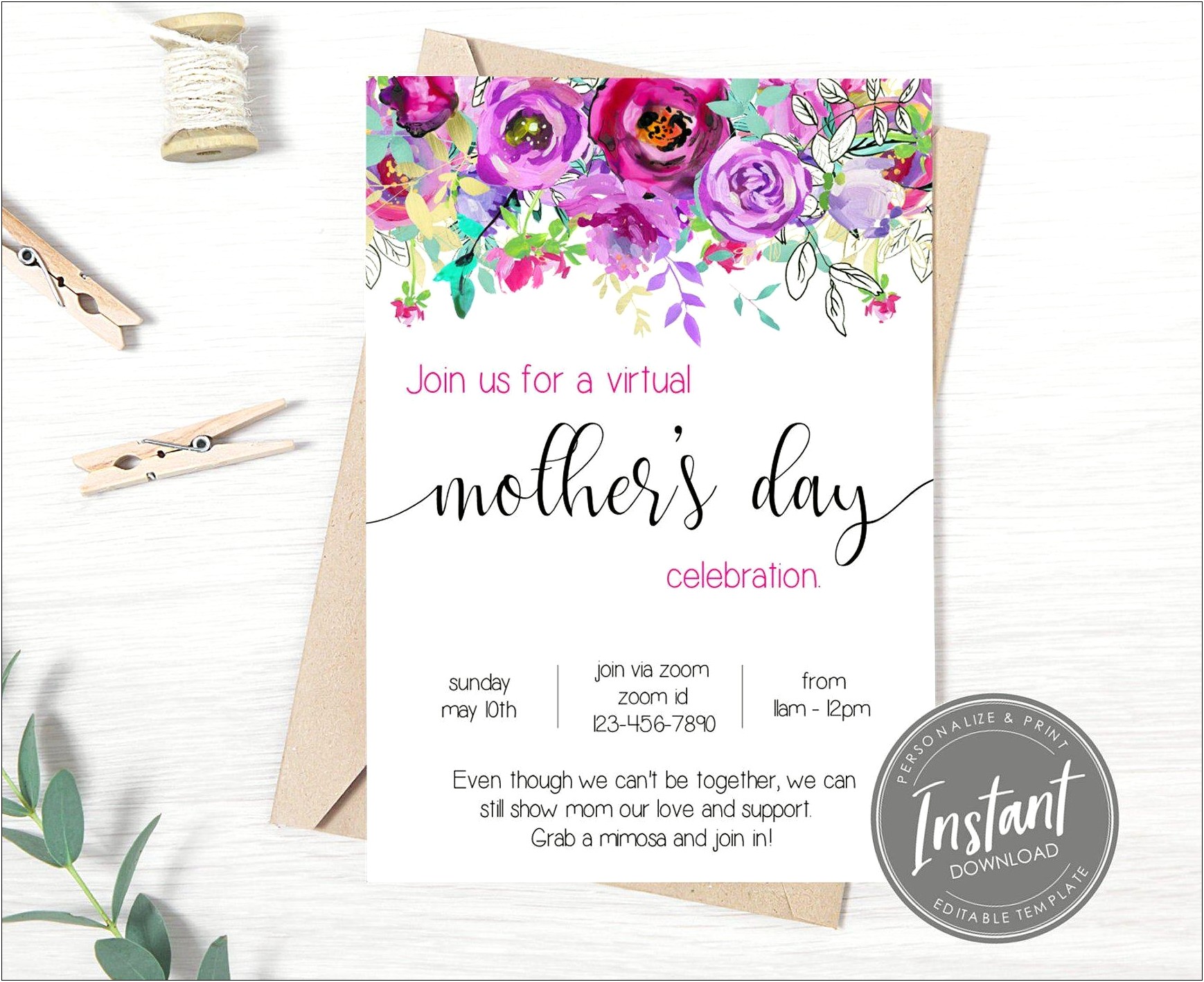 Free Printable Mother's Day Invitation Templates