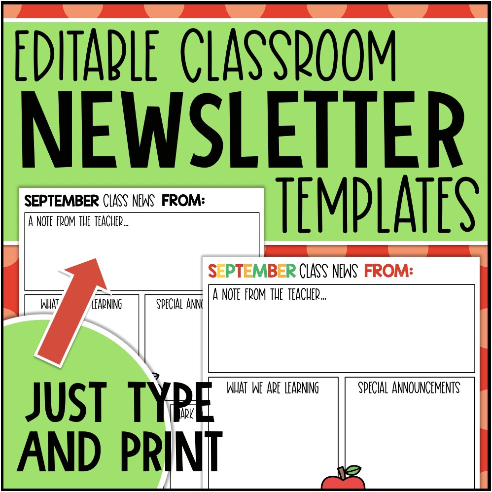Free Printable Newsletter Templates For Kindergarten