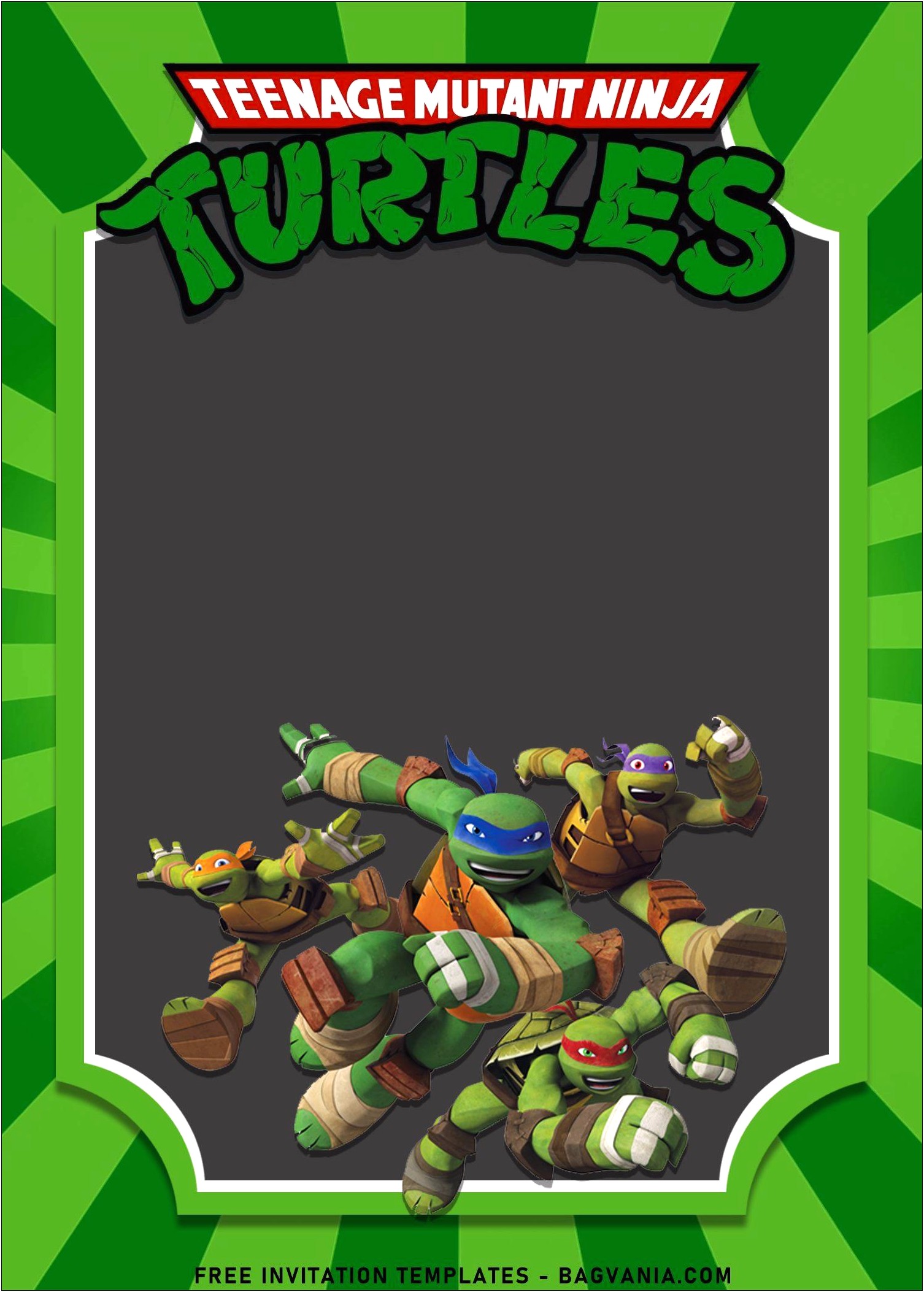 Free Printable Ninja Turtle Birthday Invitation Template