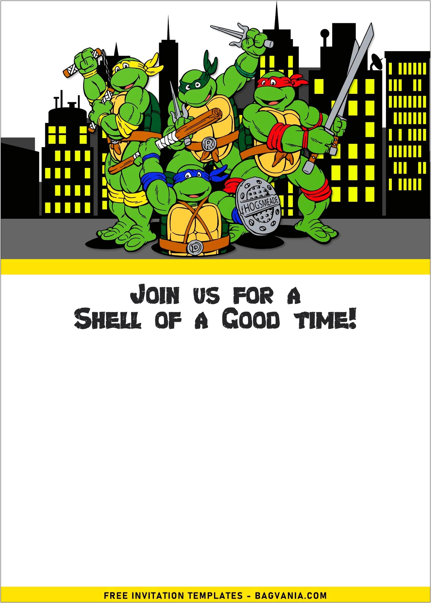 Free Printable Ninja Turtle Invitation Templates