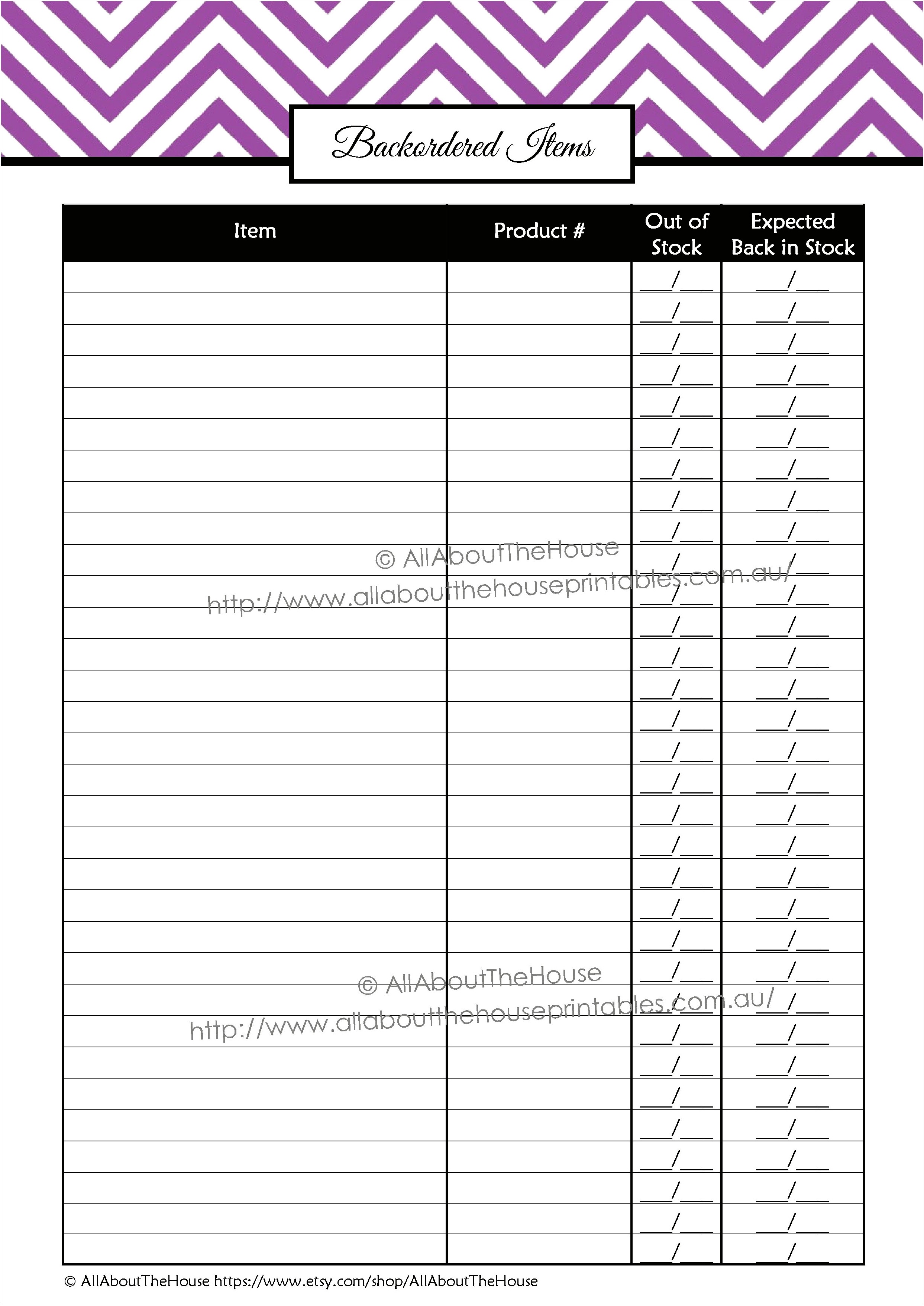 Free Printable Office Supply List Template