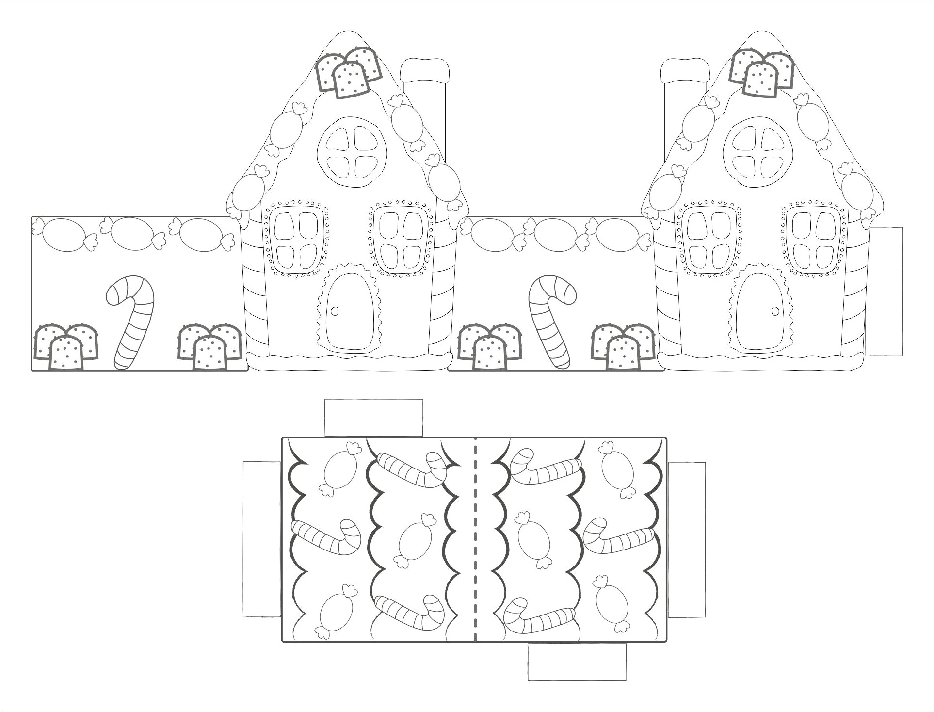 Free Printable Paper Gingerbread House Templates