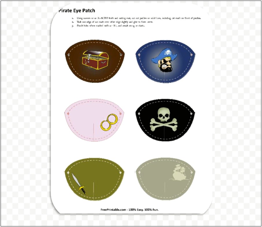 Free Printable Pirate Eye Patch Template