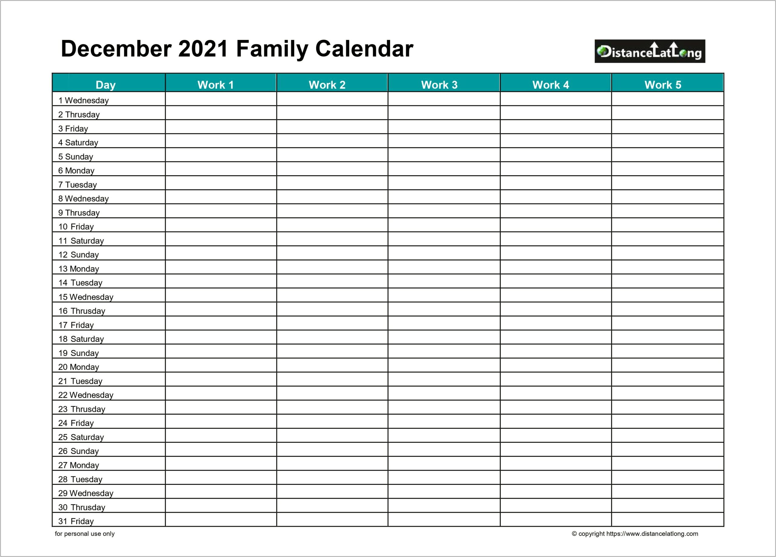 Free Printable Pocket Calendar Template 2016 2017