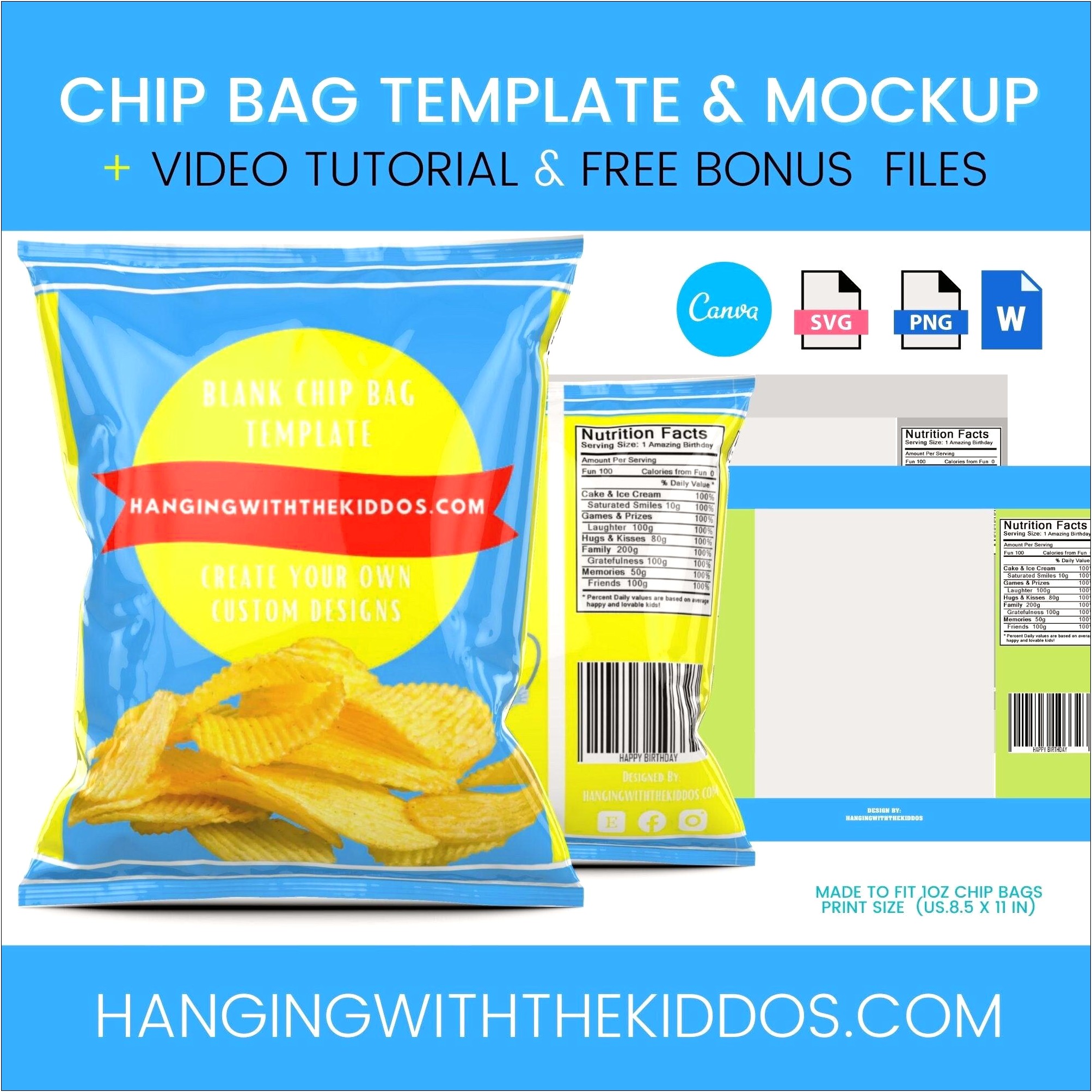 Free Printable Potato Chip Bag Template