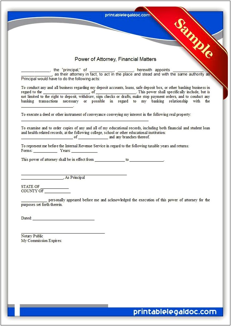 Free Printable Power Of Attorney Templates Online