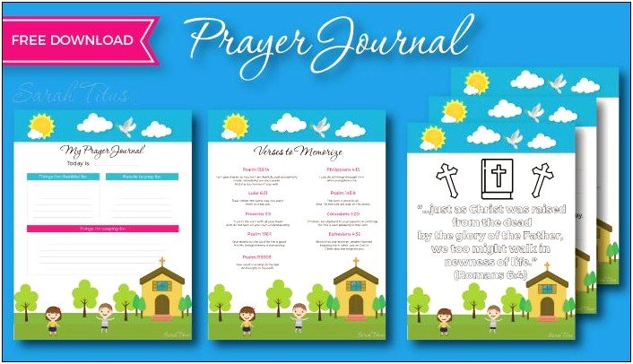 Free Printable Prayer Journal Template For Kids