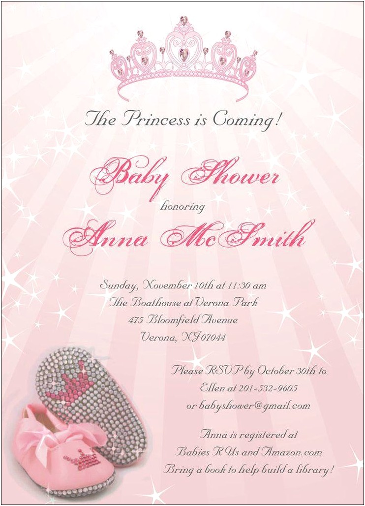 Free Printable Princess Baby Shower Invitation Templates