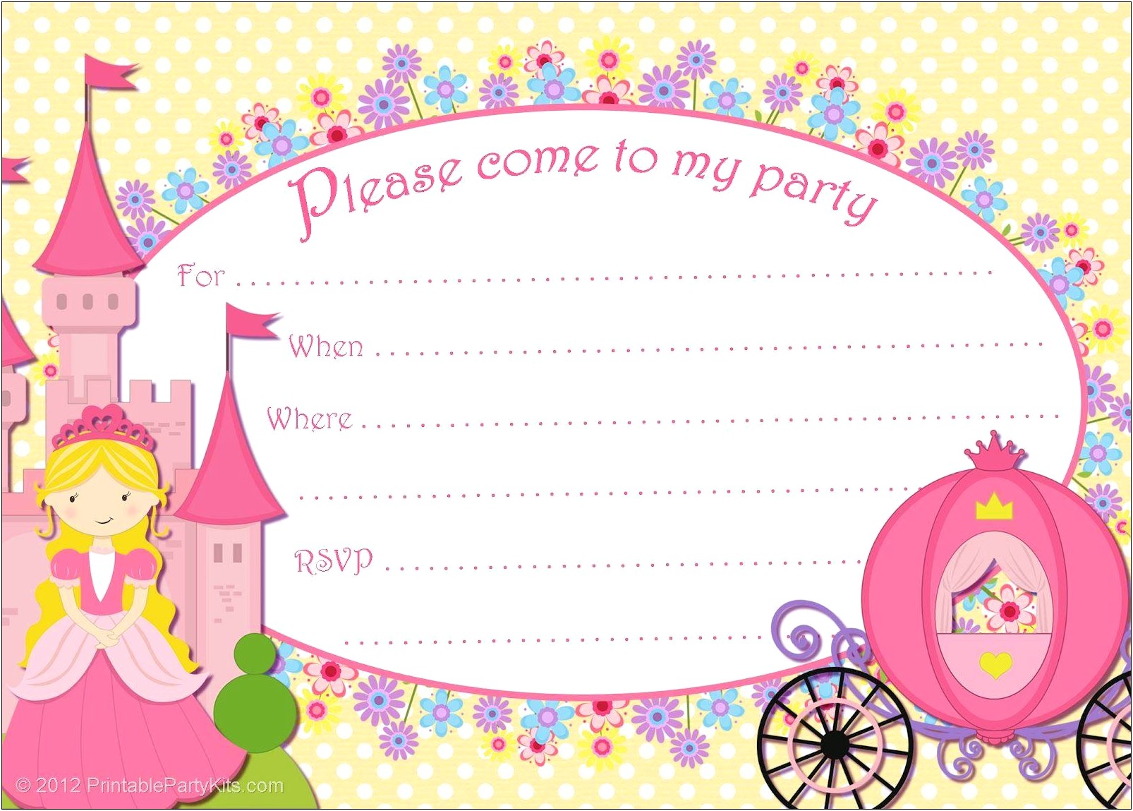 Free Printable Princess Birthday Invitation Templates