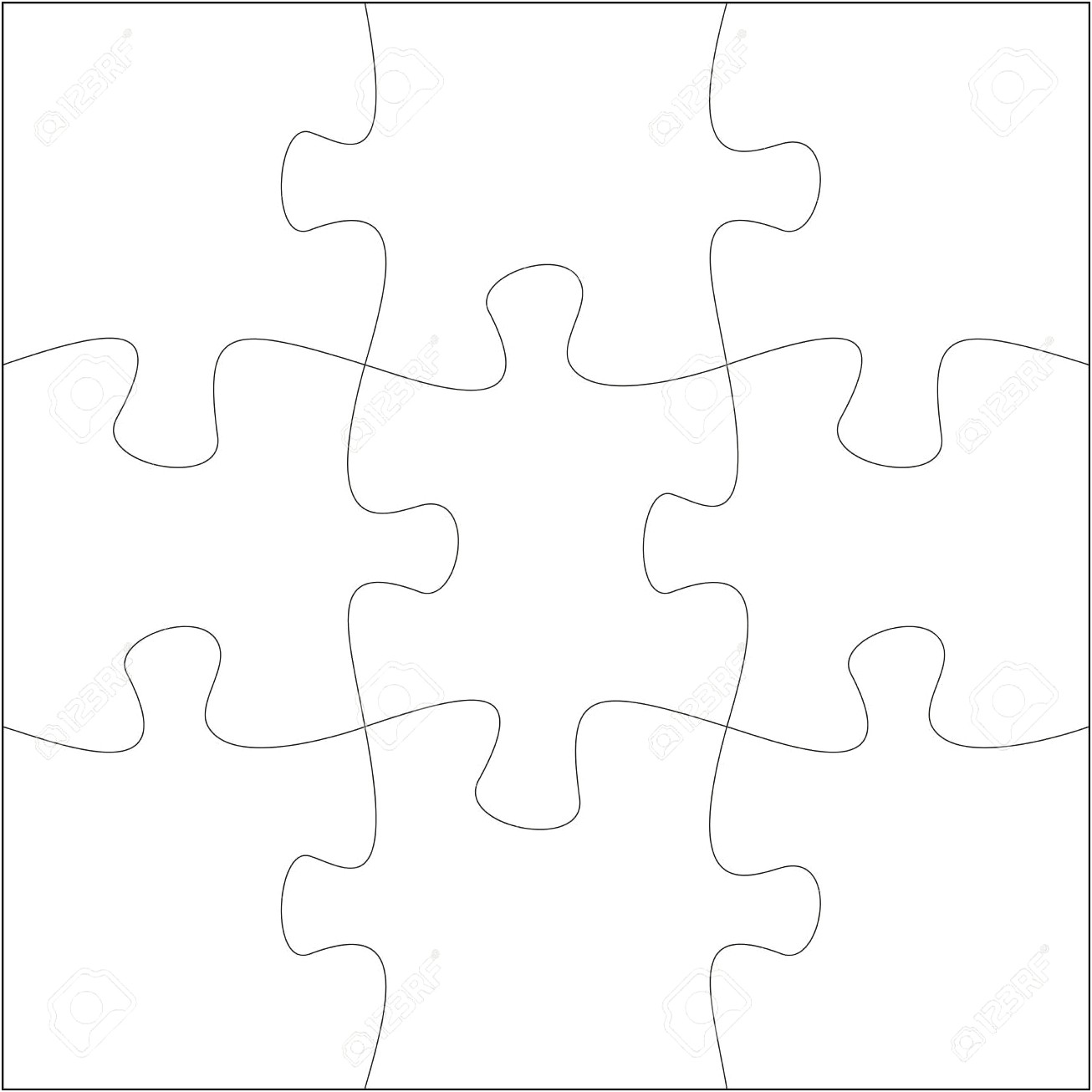 Free Printable Puzzle Template With 9 Pieces