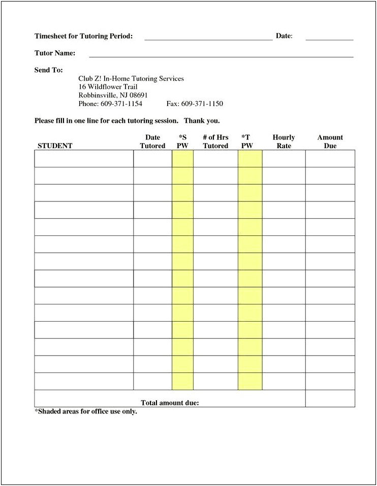 Free Printable Riding Instructor Lesson Invoice Template