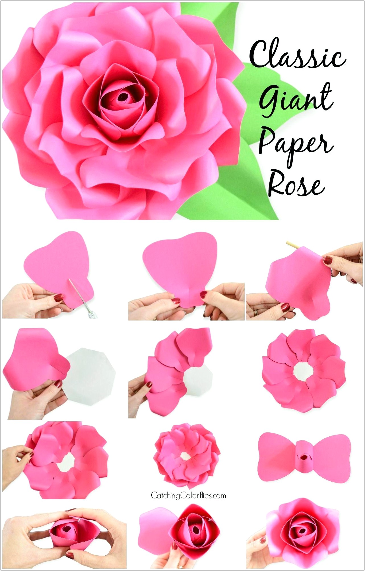 Free Printable Rose Paper Flower Template
