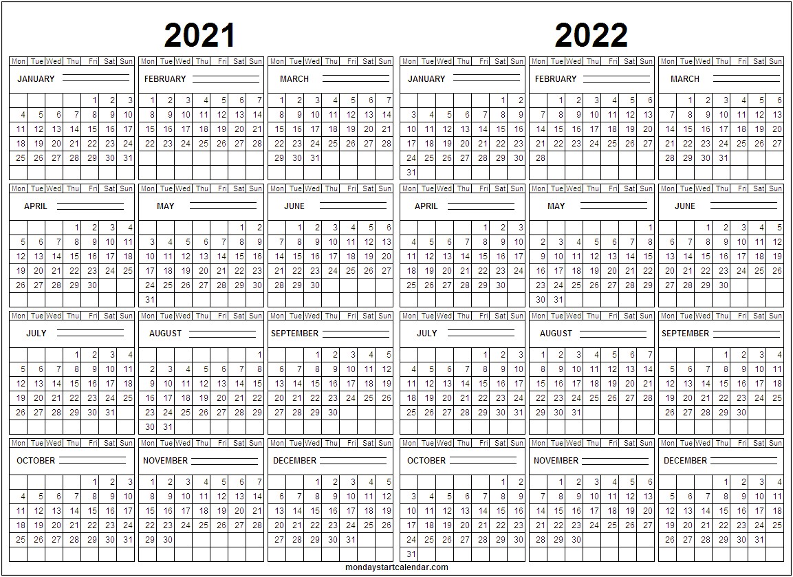 Free Printable School Year Calendar Templates