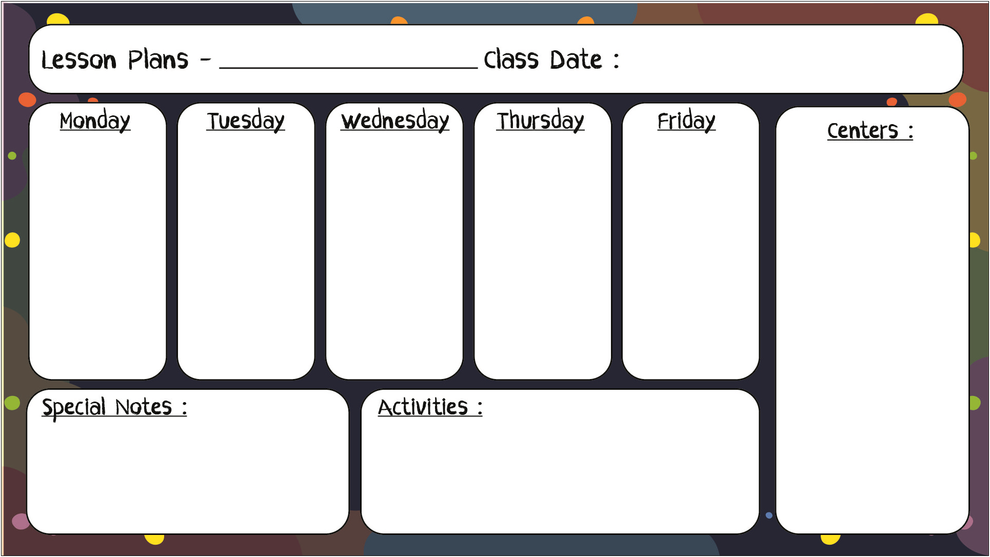Free Printable Special Education Lesson Plan Templates