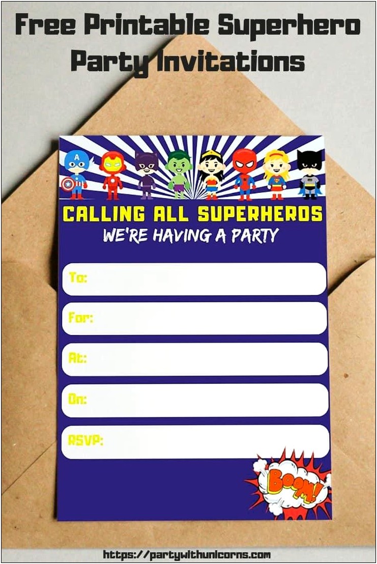 Free Printable Superhero Birthday Invitations Templates