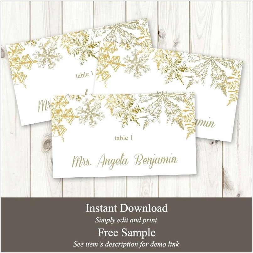 Free Printable Table Place Cards Template