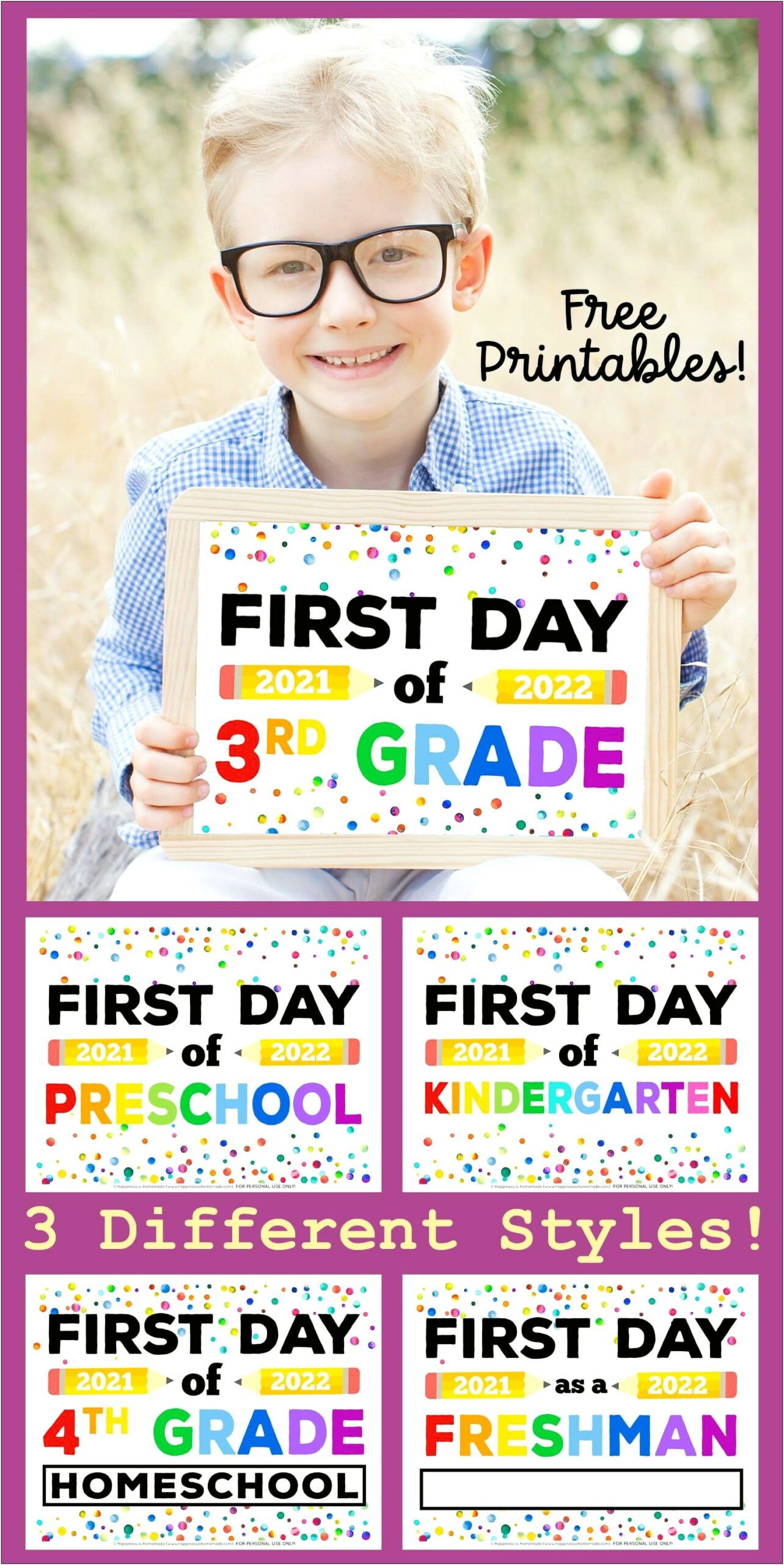 Free Printable Template For 1st Day Preschool Sign
