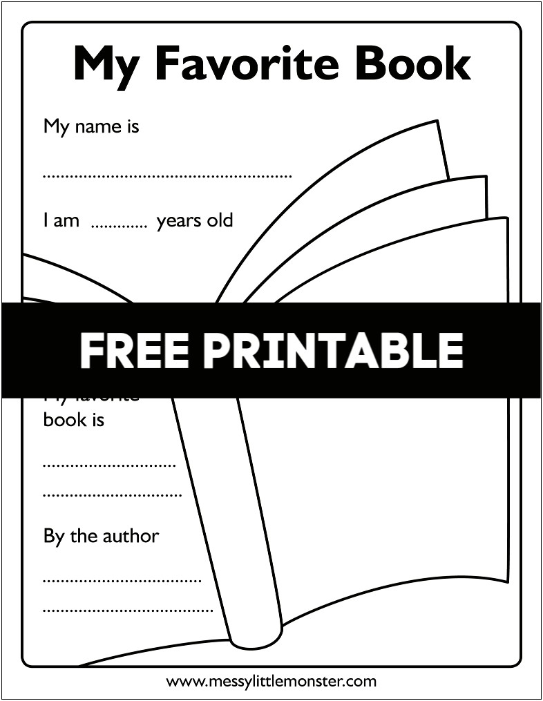 Free Printable Template For Creating A Kindergarten Book