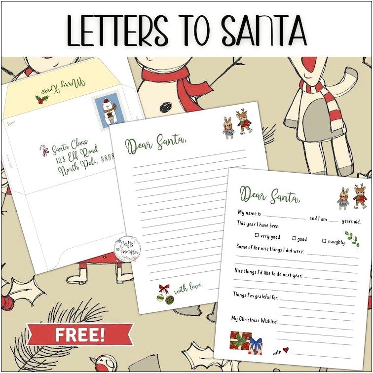 Free Printable Template Letter To Santa