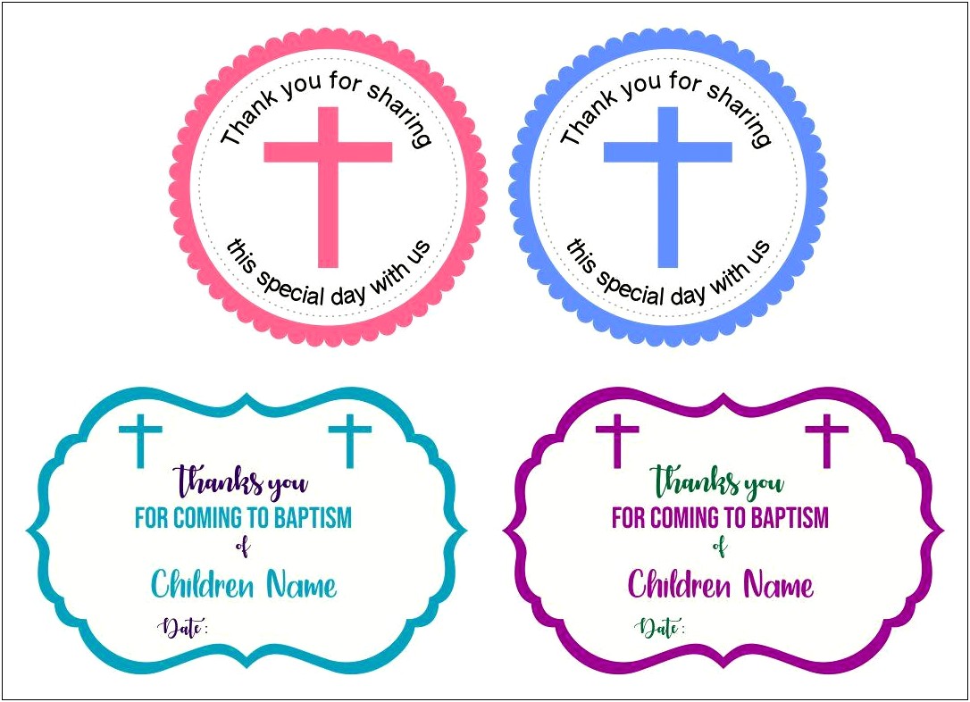 Free Printable Templates For Baptism Favor Tags