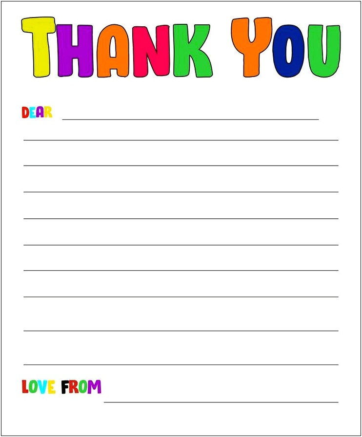 Free Printable Thank You Letter Template
