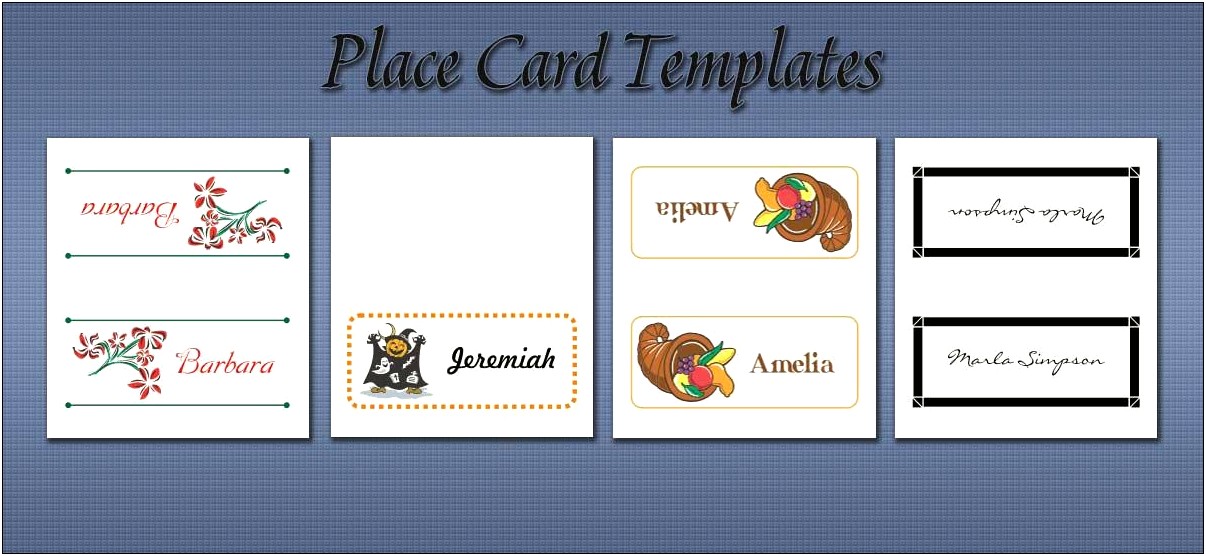 Free Printable Thanksgiving Place Cards Templates For Word