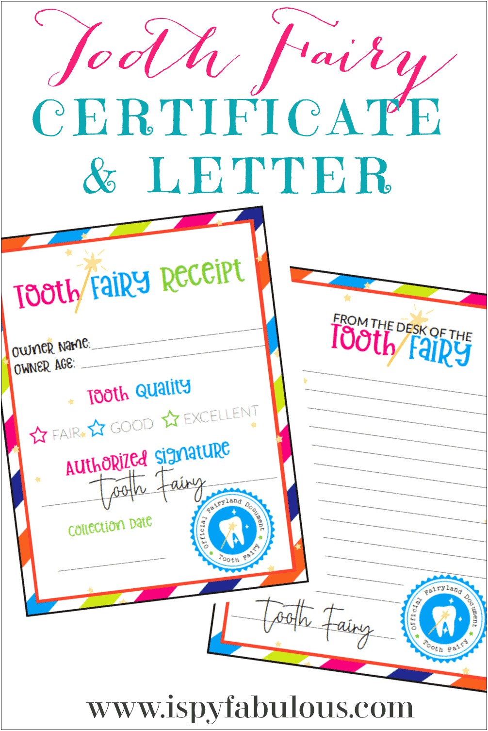 Free Printable Tooth Fairy Certificate Template