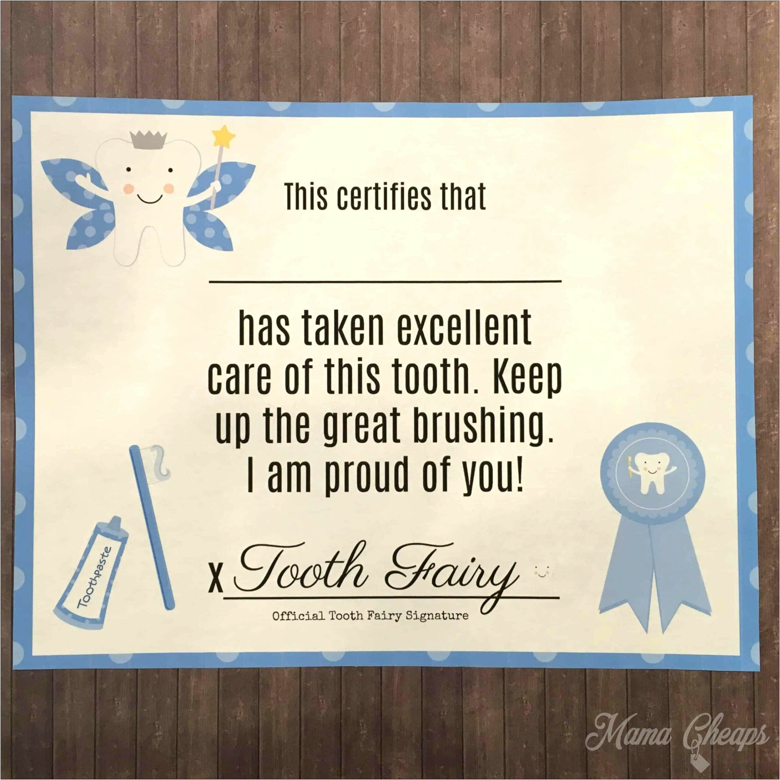 Free Printable Tooth Fairy First Tooth Certificate Template