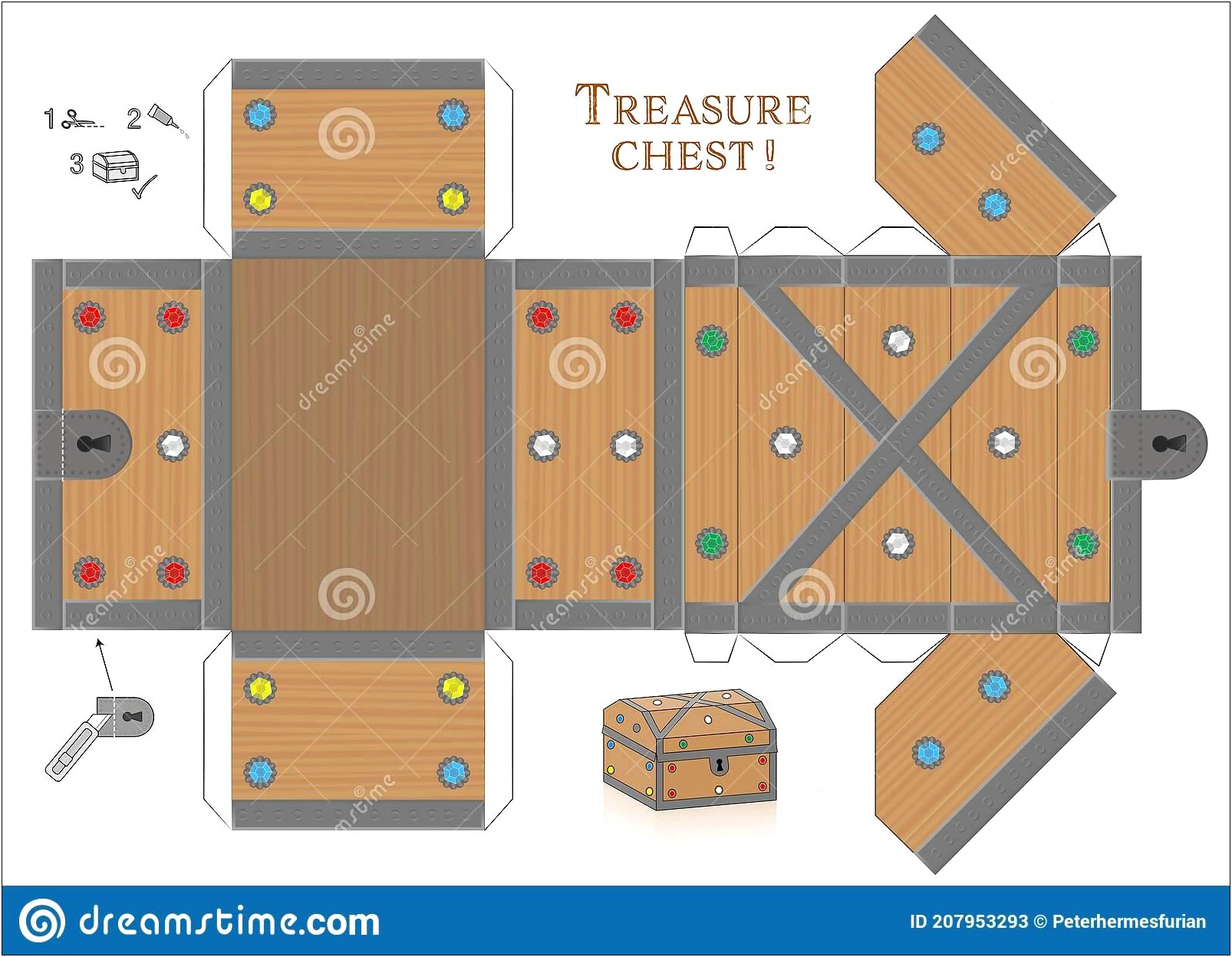 Free Printable Treasure Chest Box Template