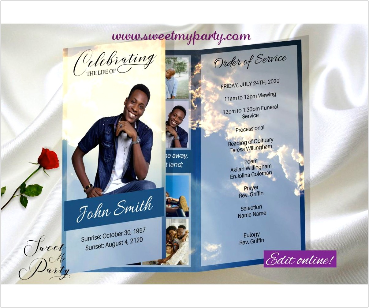 Free Printable Jehovah Witness Funeral Program Template