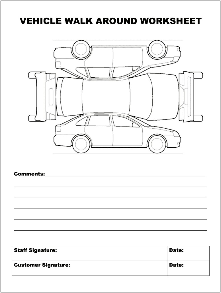 Free Printable Vehicle Inspection Sheet Template