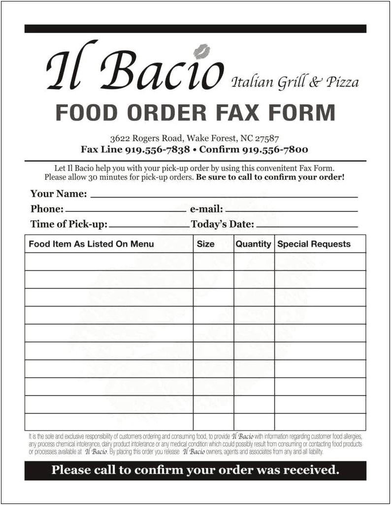 Free Printable Waitress Order Restaurant Order Pad Template